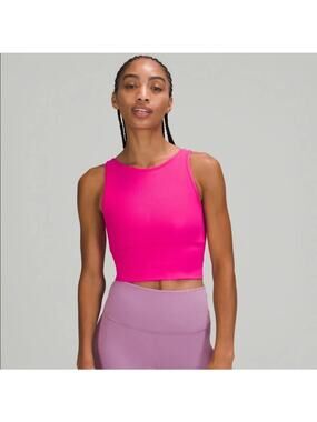 [Lululemon] Sonic Pink Power Pivot Ribbed Reversible Cropped Workout Tank Size 2